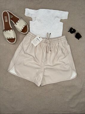 NWT A.L.C. Beige Taupe Athletic Drawstring Shorts